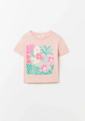 Floral Print T-Shirt - Pink