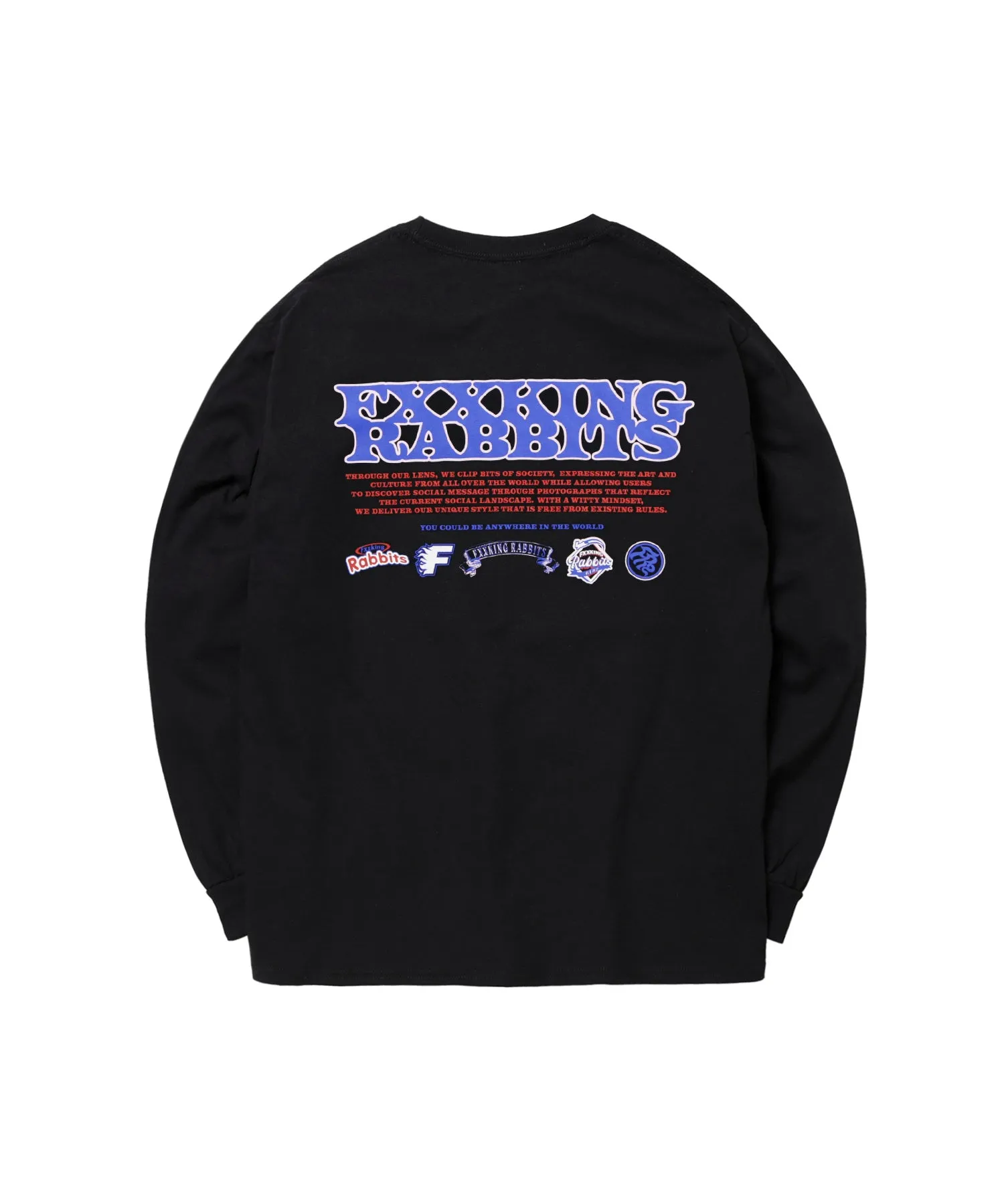 #FR2 PLAYING RABBITS L/S T-SHIRT-BLACK