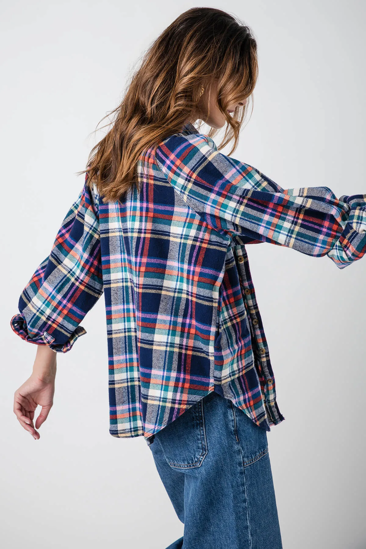 Free People Girl Meets Boy Plaid Shirt