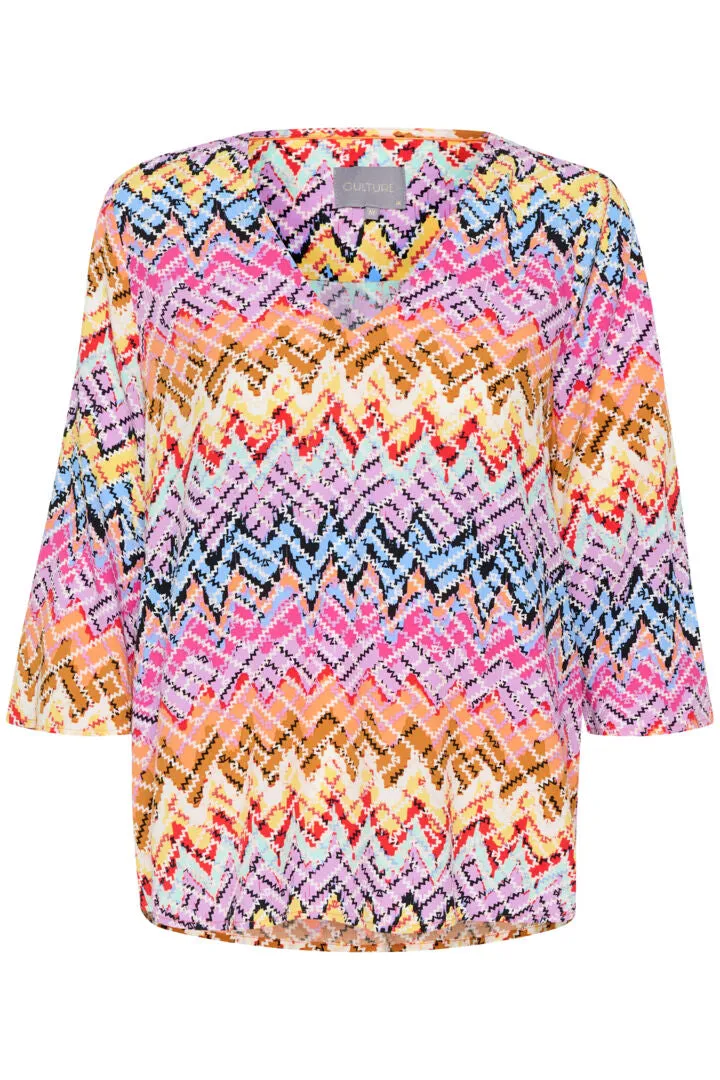 Geo Print Blouse