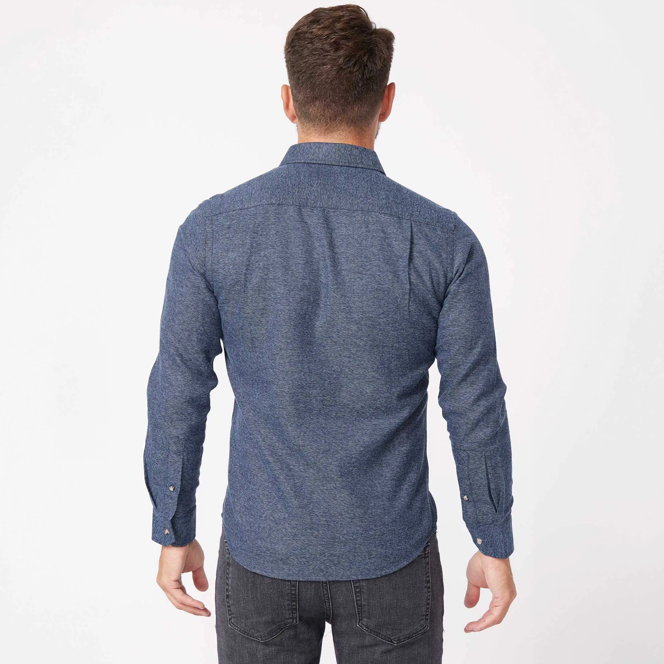 Heather Indigo Brushed Shirt