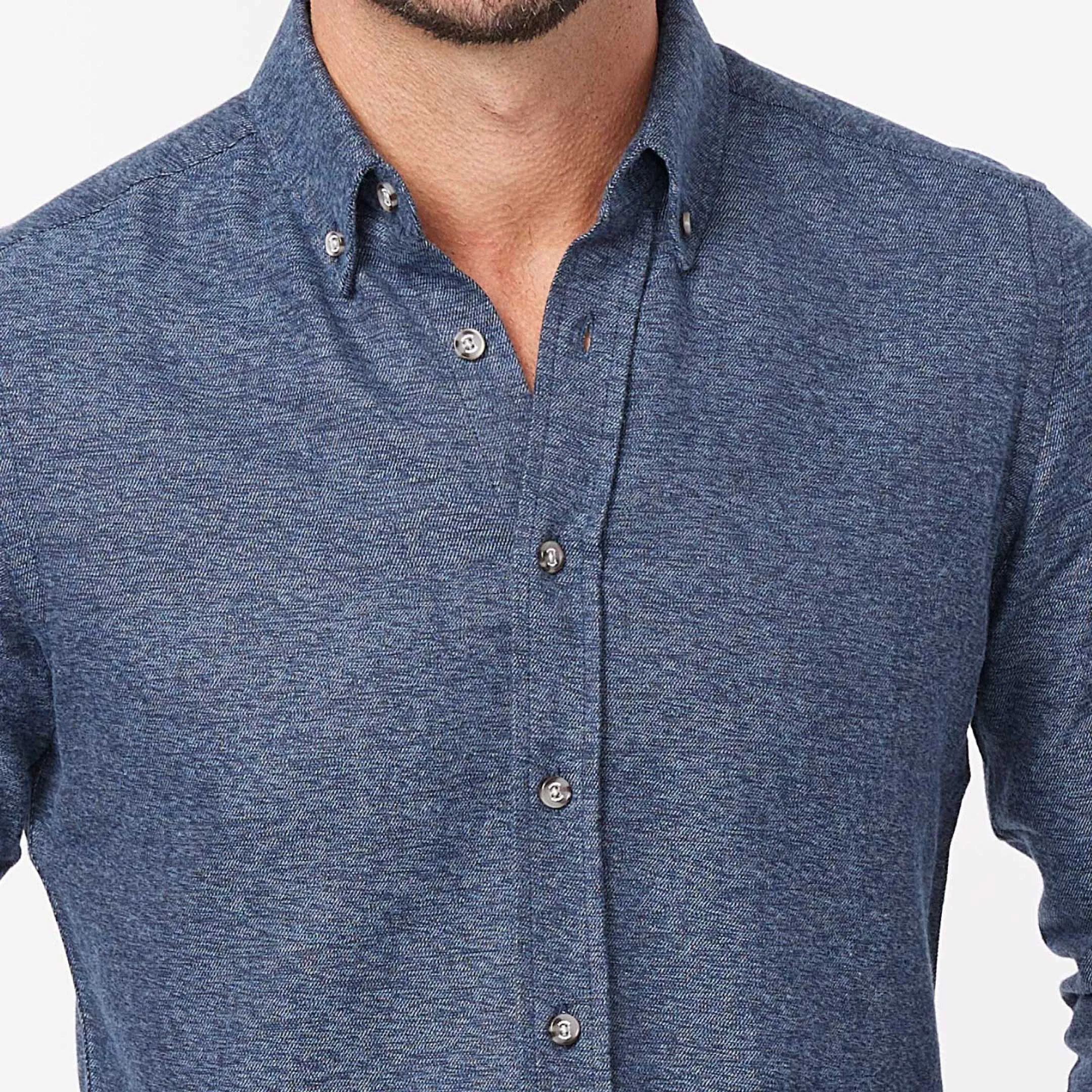 Heather Indigo Brushed Shirt