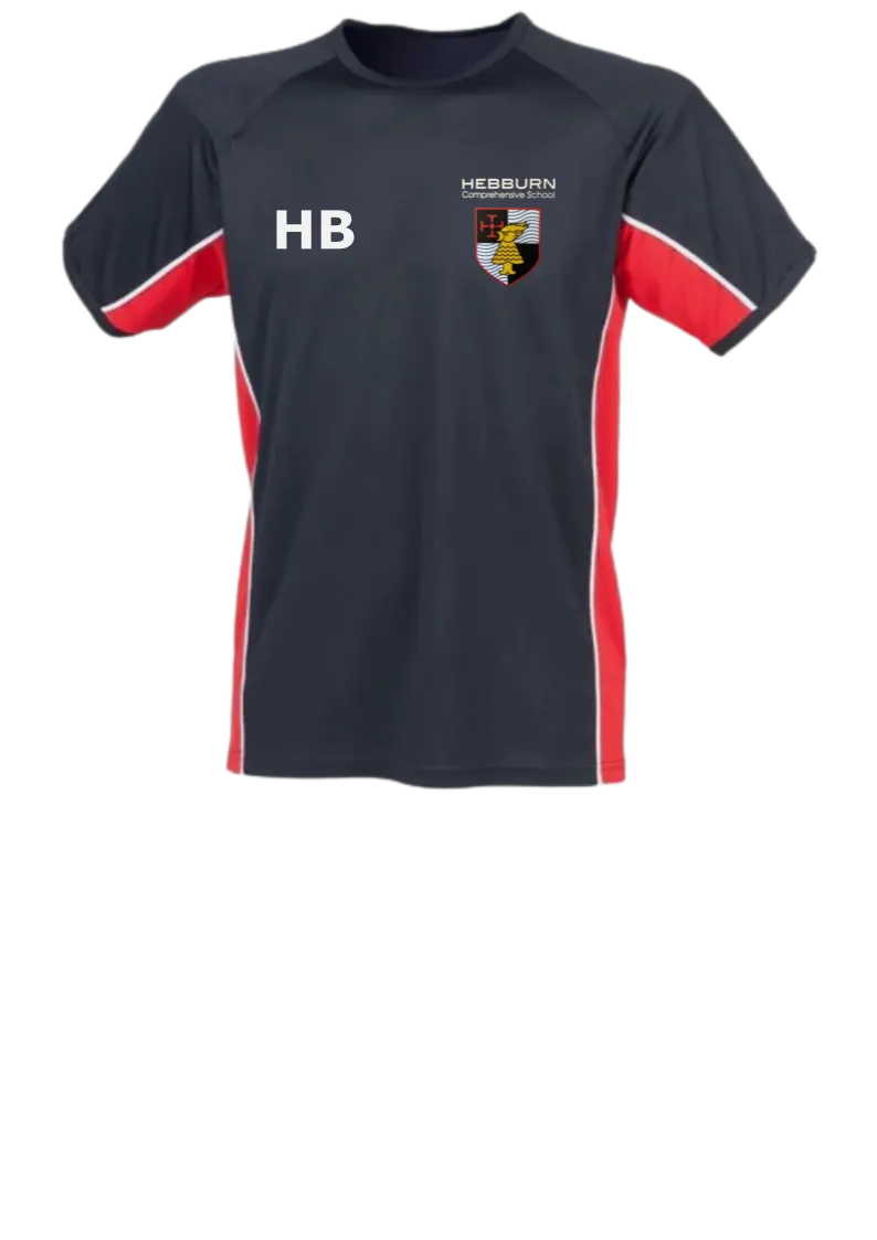 Hebburn Comprehensive School Red & Black PE T. Shirt