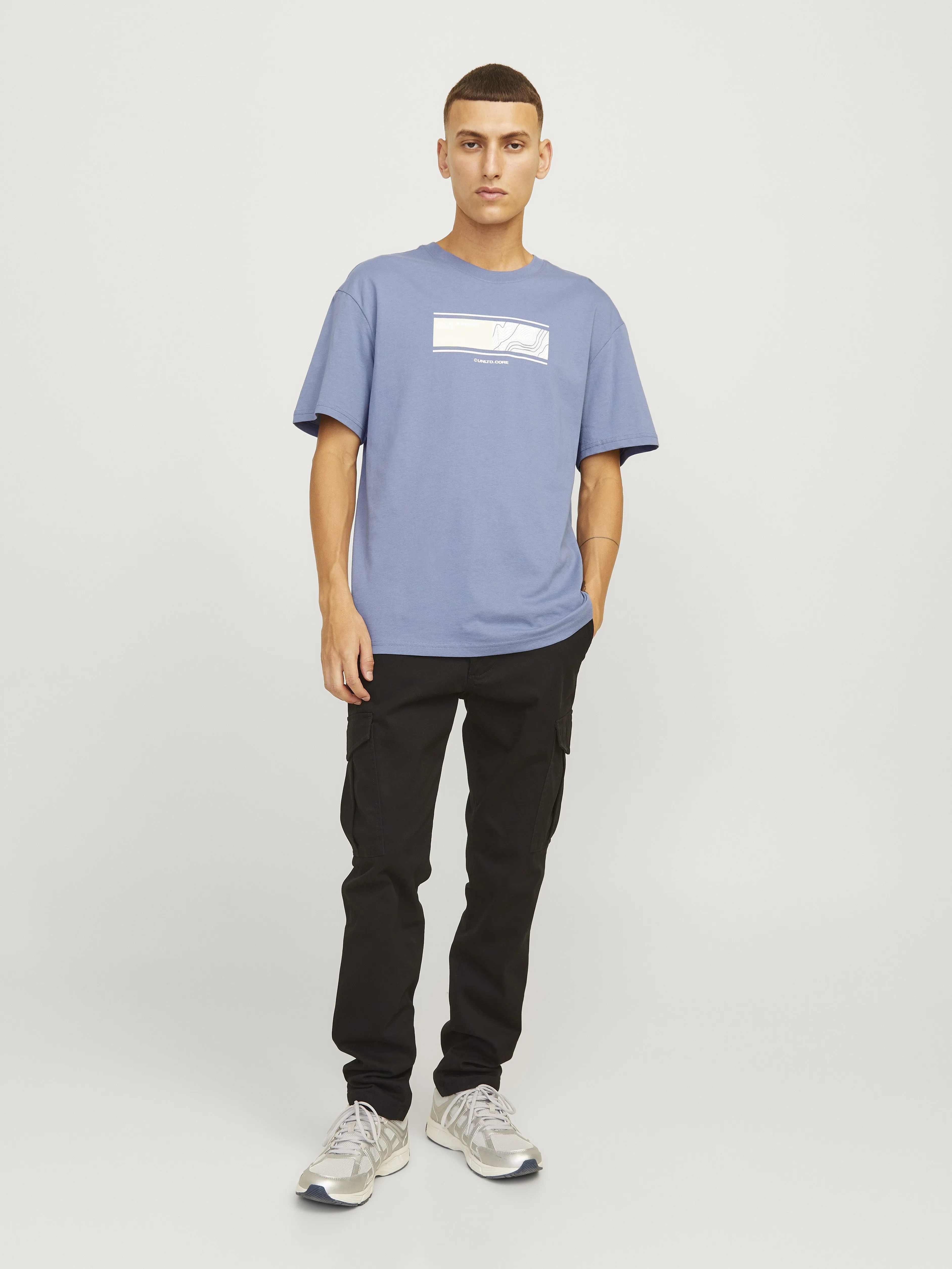 Jack & Jones Art Regular Fit 100% Cotton T-Shirt-FLINT