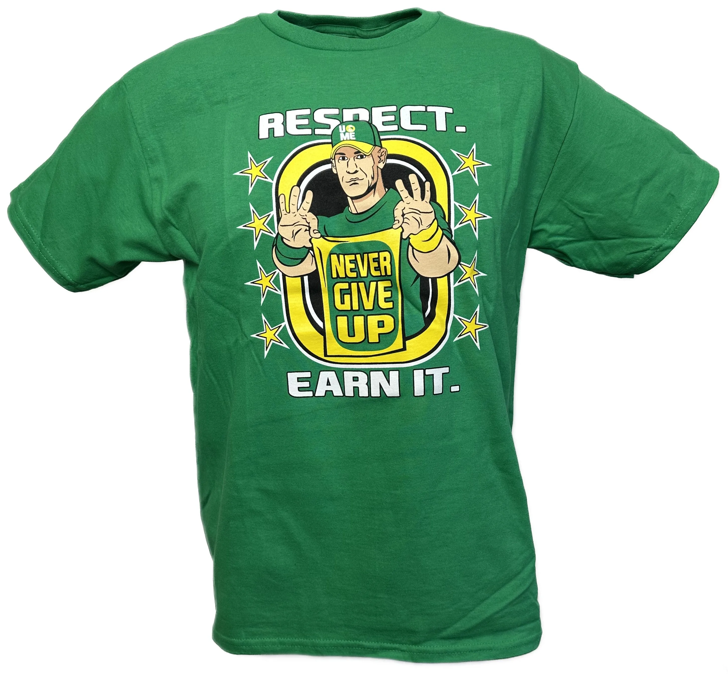 John Cena Green Yellow Earn The Day Boys Kids T-shirt