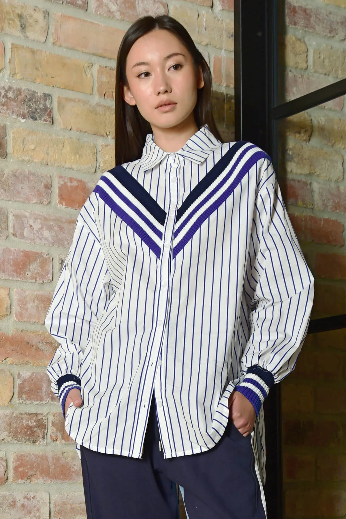 Just A Little Rib Shirt - Blue Stripe - Cooper