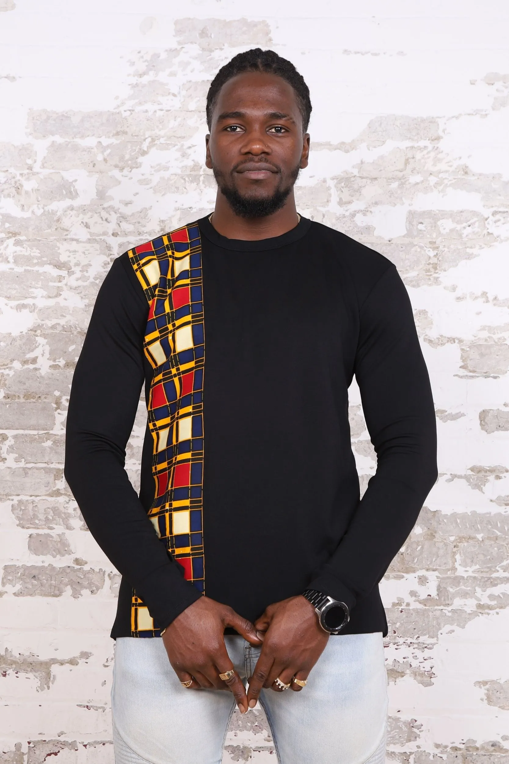 KOUAKOU African Print Long Sleeve Unisex Adults' Shirt