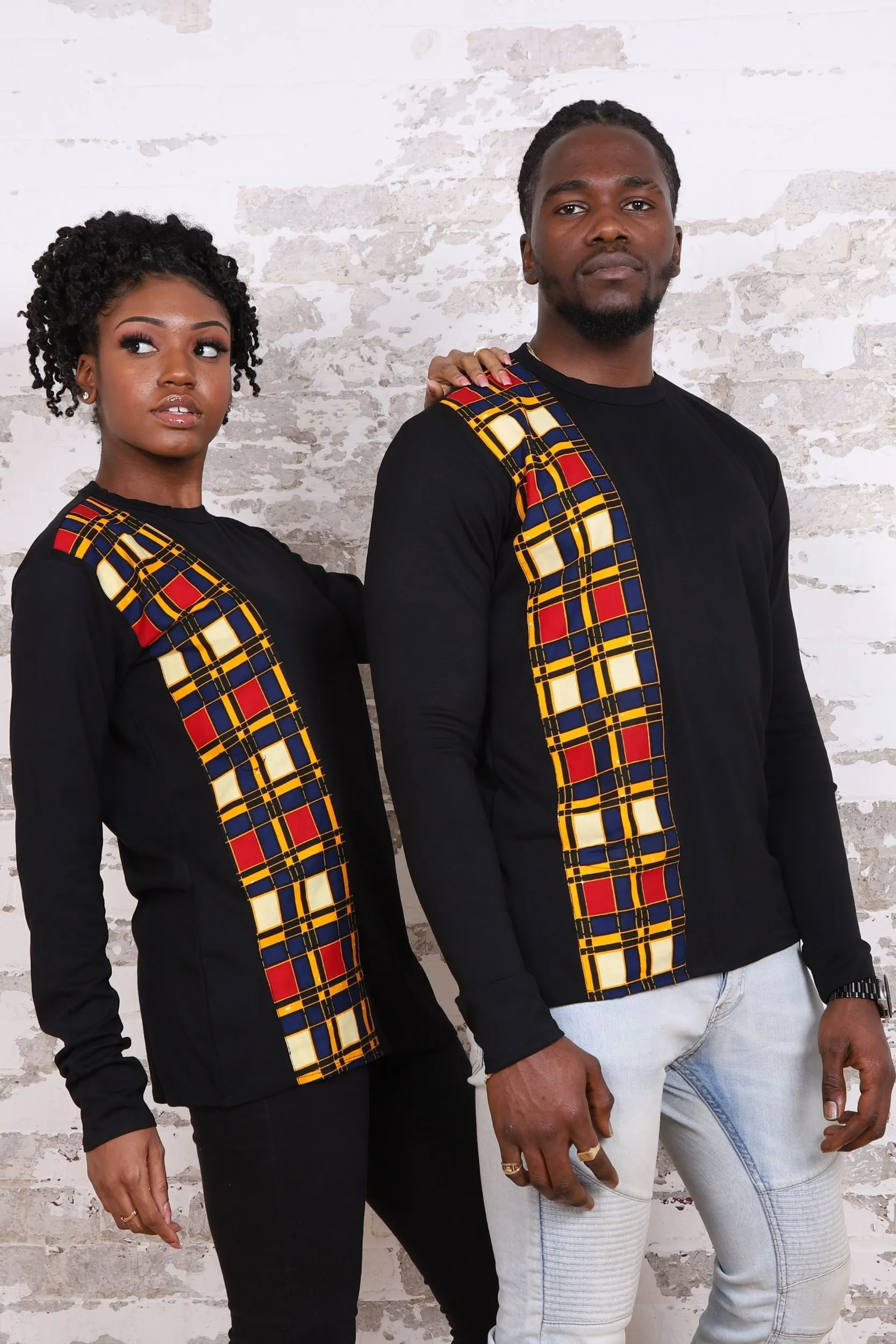 KOUAKOU African Print Long Sleeve Unisex Adults' Shirt