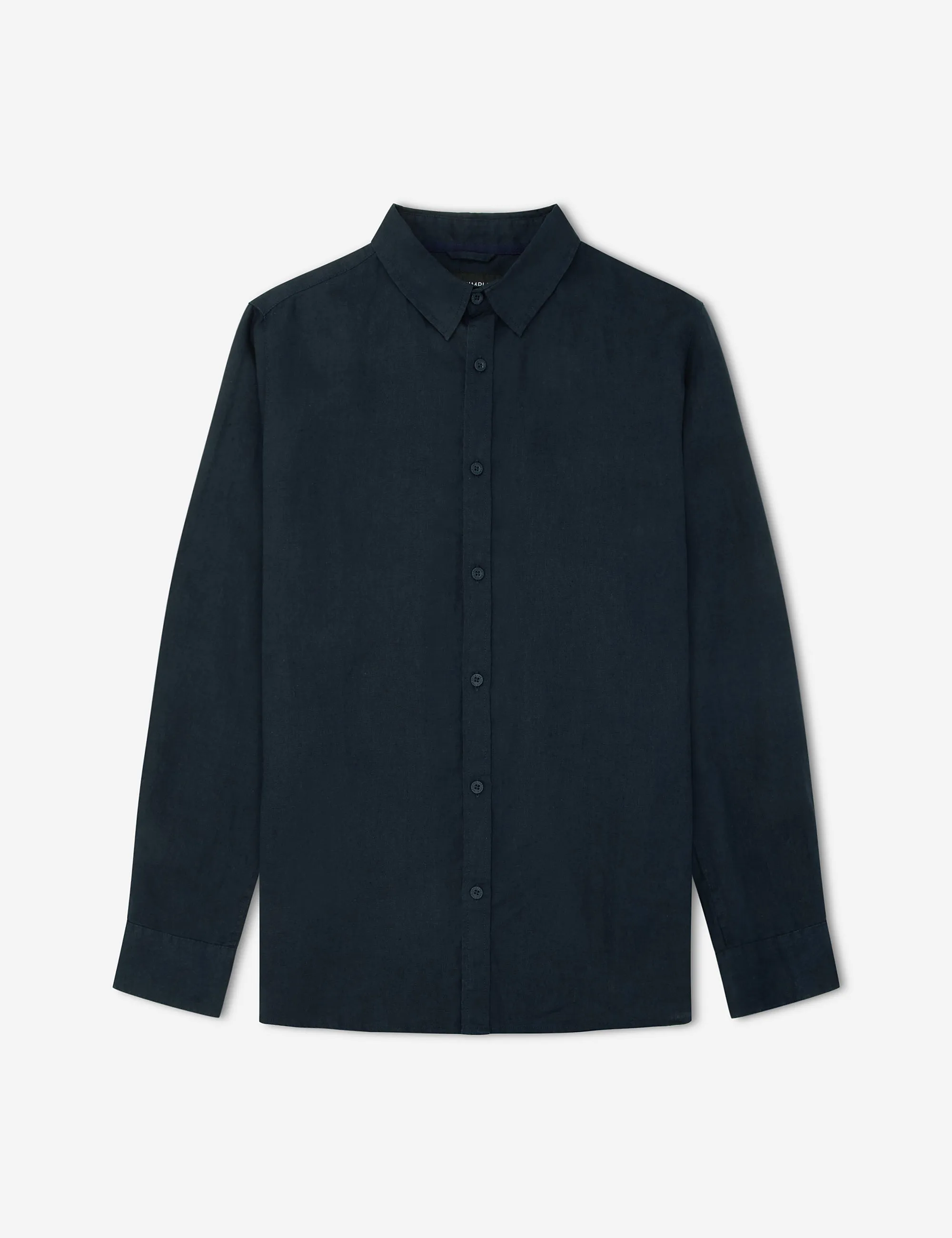 Linen Long Sleeve Shirt - Navy