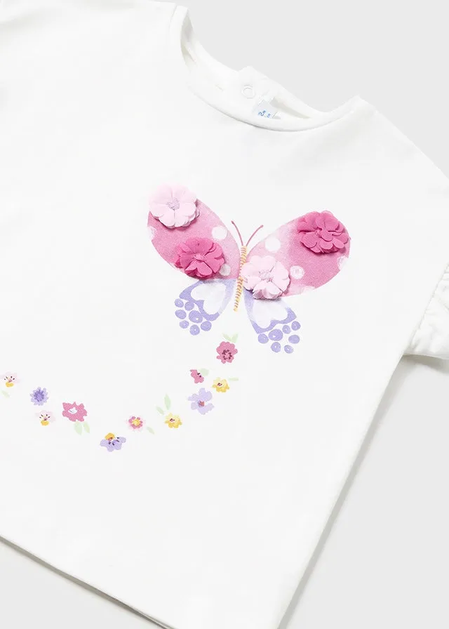 Mayoral Baby Girls White Floral T-Shirt