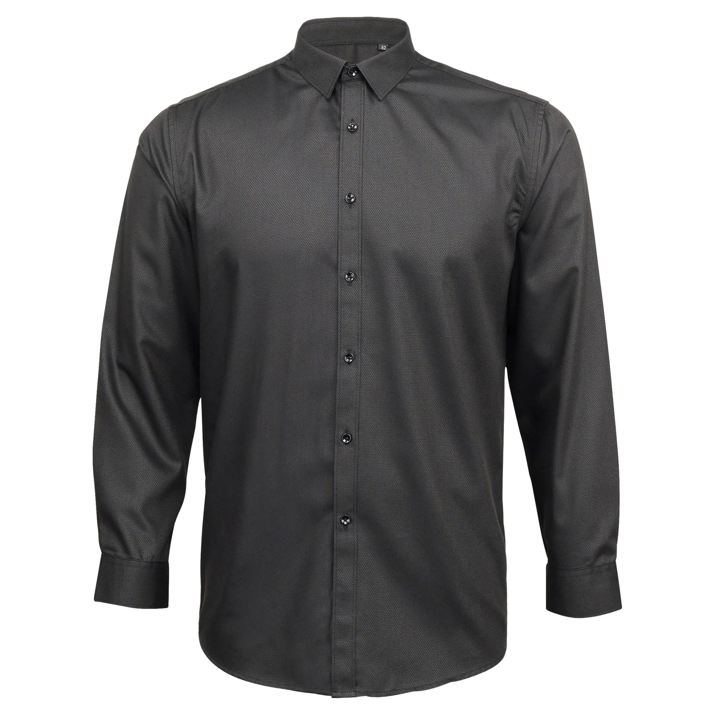 Mens Dress Shirt Black Textured