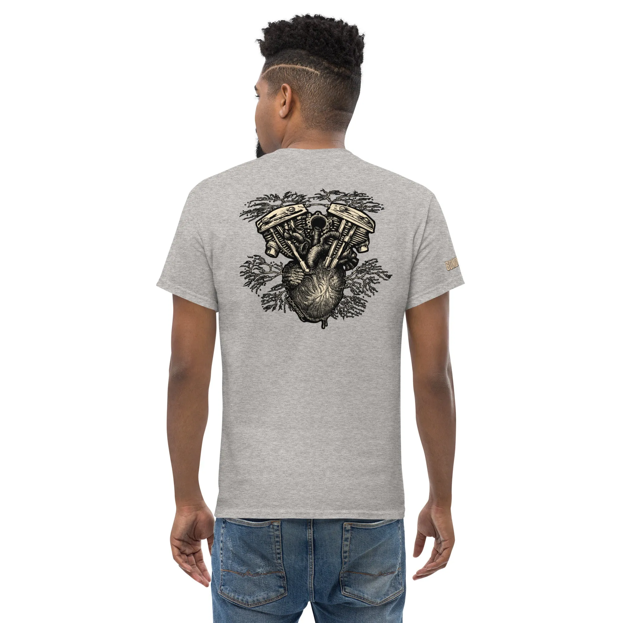 Men's Harley Motorcycle Gildan Heavyweight Tee "V-Twin Heart"