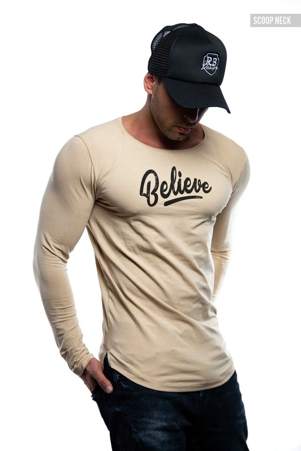 Mens Long Sleeve T-shirt "Believe" MD949