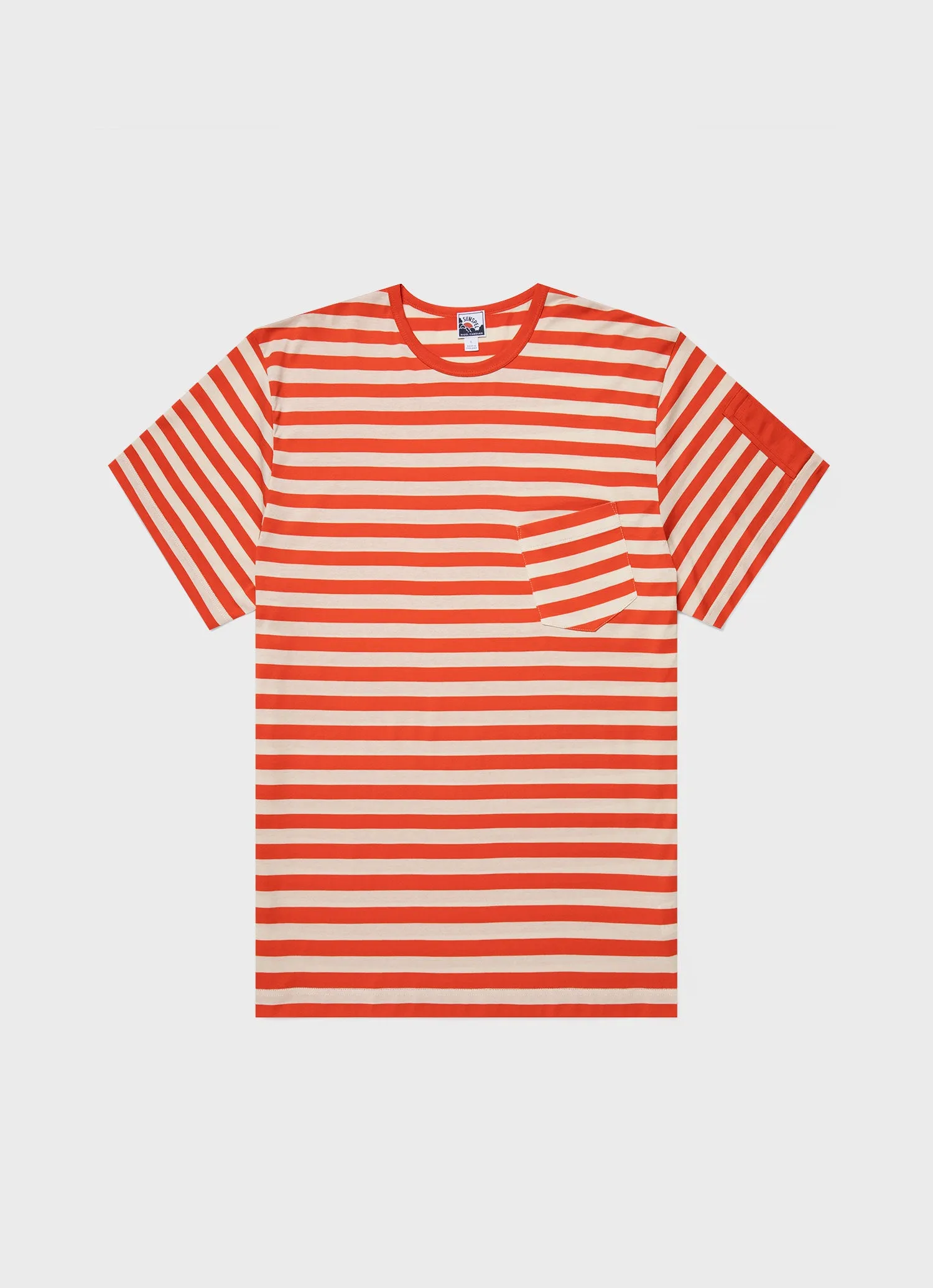 Men's Sunspel x Nigel Cabourn T-shirt in Orange/Stone White