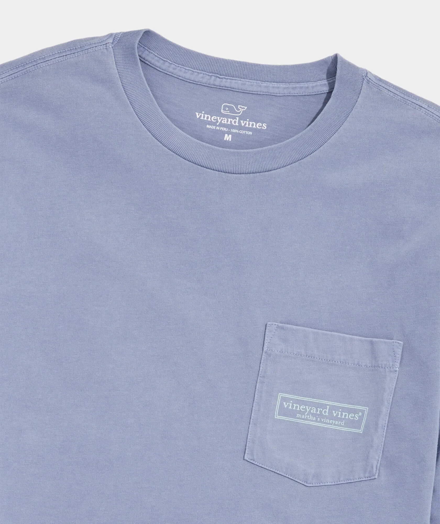 Men's Vineyard Logo Box Long Sleeve Pocket Tee