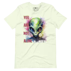 Men's You Are Not Alone Alien Watercolor Effect Graphic Tee