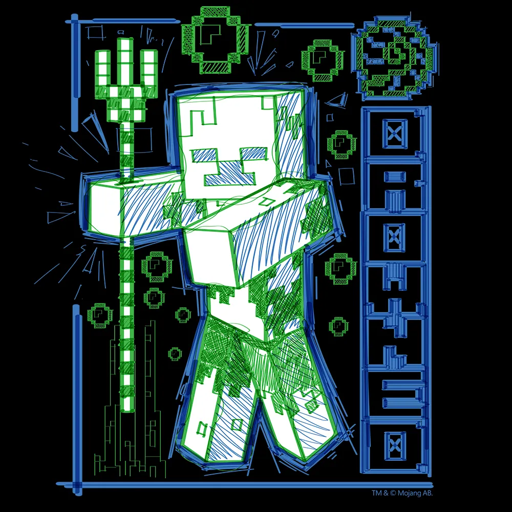 Minecraft Acid Sketch Drowned Women's Short Sleeve T-Shirt