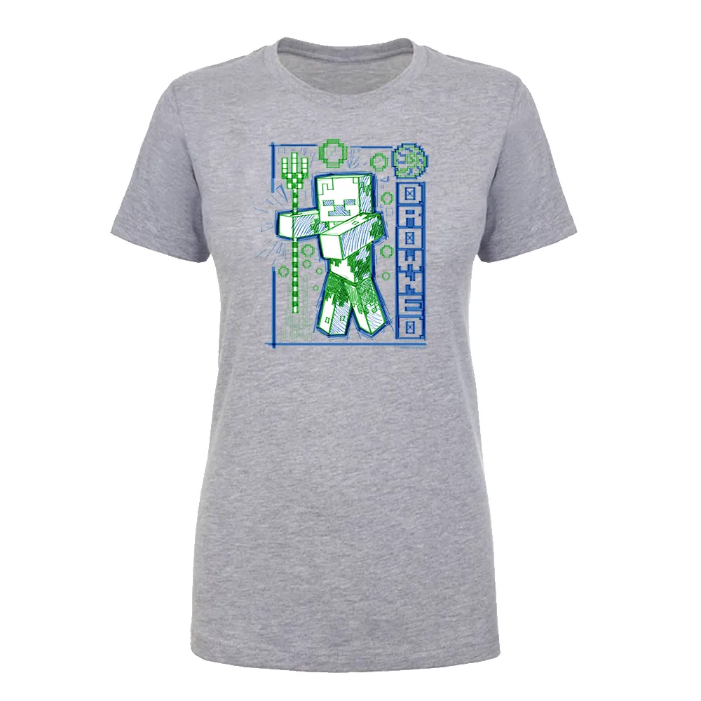 Minecraft Acid Sketch Drowned Women's Short Sleeve T-Shirt