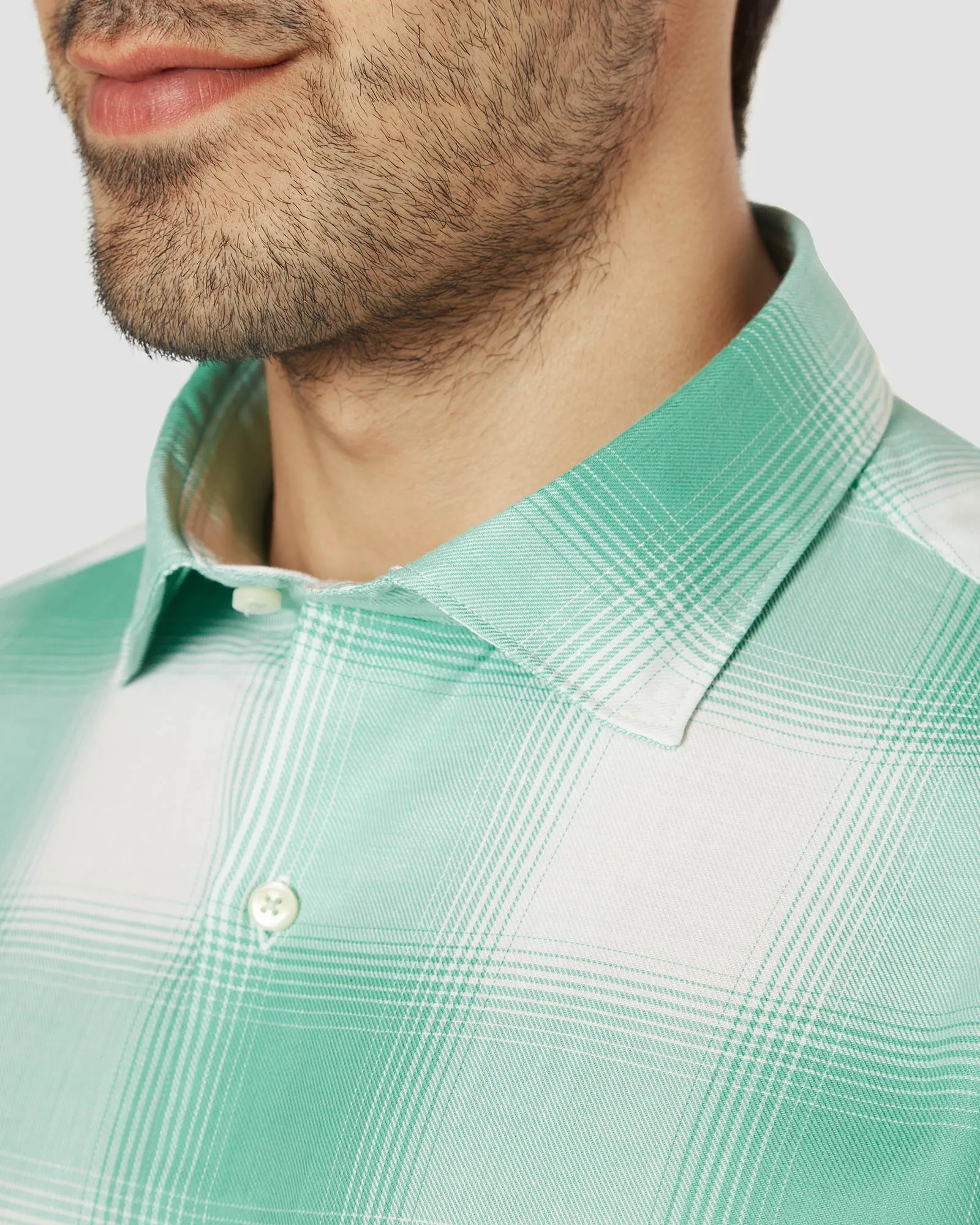 Mint Burst Checked Shirt