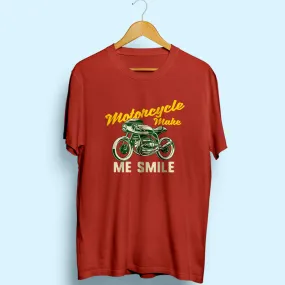 Motorcycle Makes Me Smile Half Sleeve T-Shirt