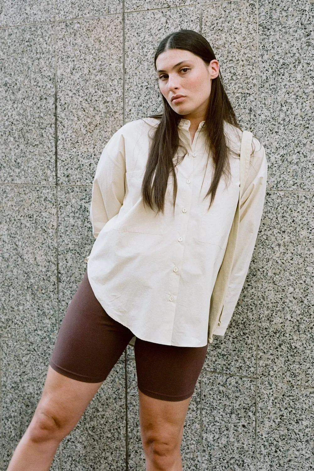 Oversize Button down | eggshell