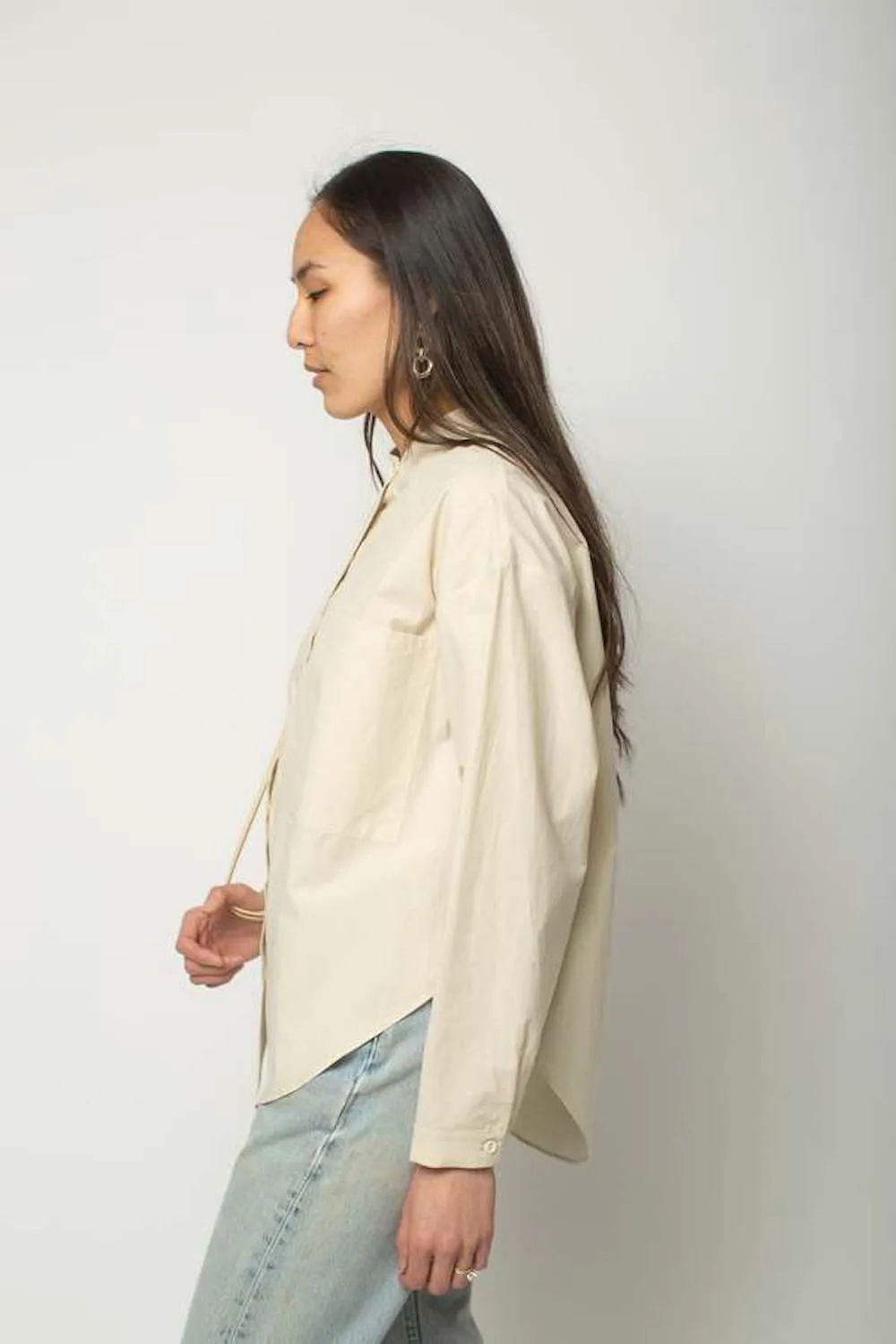 Oversize Button down | eggshell