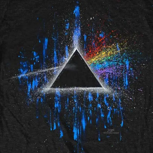 Pink Floyd Adult T-Shirt - Dark Side Of The Moon Album Spray Paint