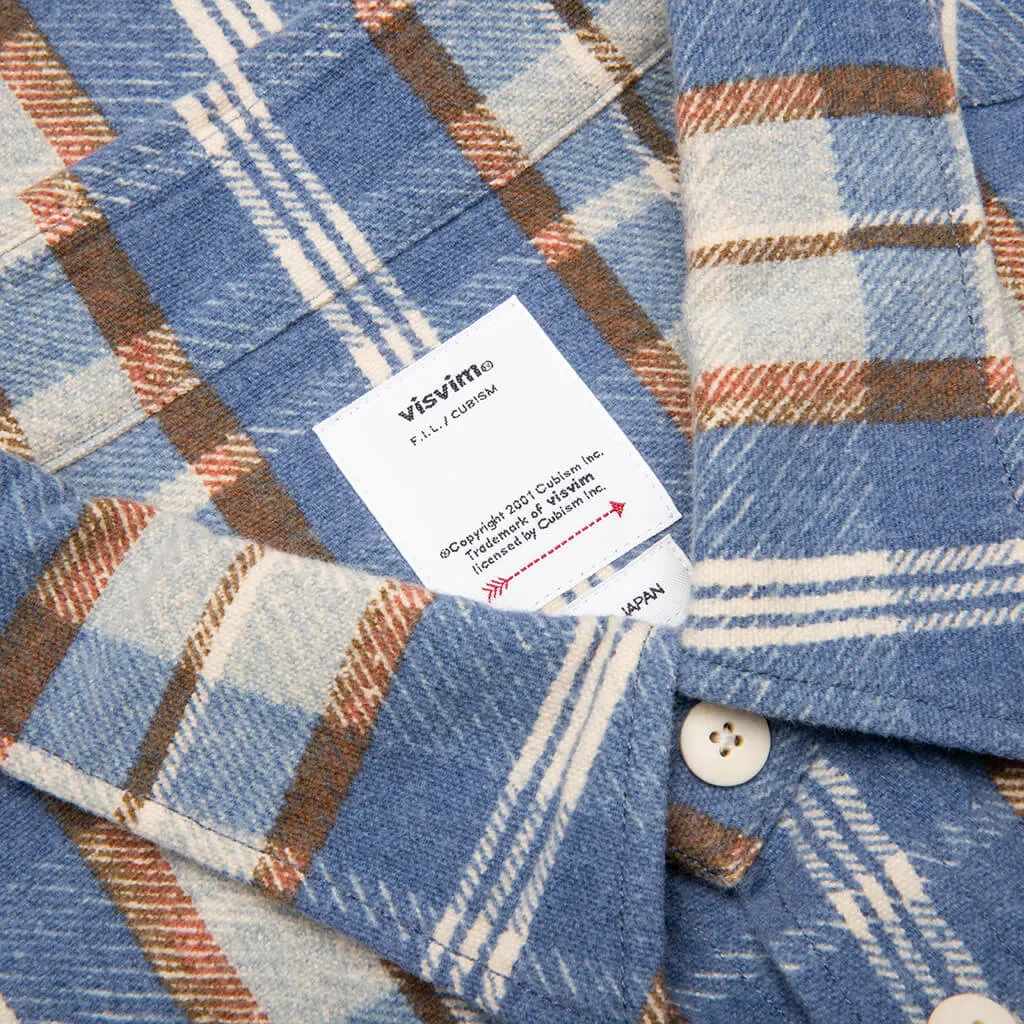 Pioneer Khadi Check Shirt L/S - Blue