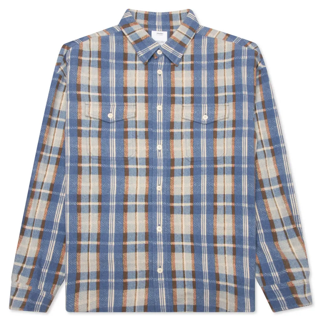 Pioneer Khadi Check Shirt L/S - Blue