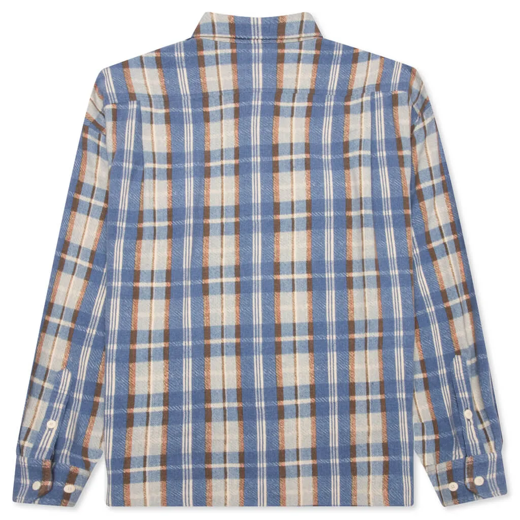 Pioneer Khadi Check Shirt L/S - Blue