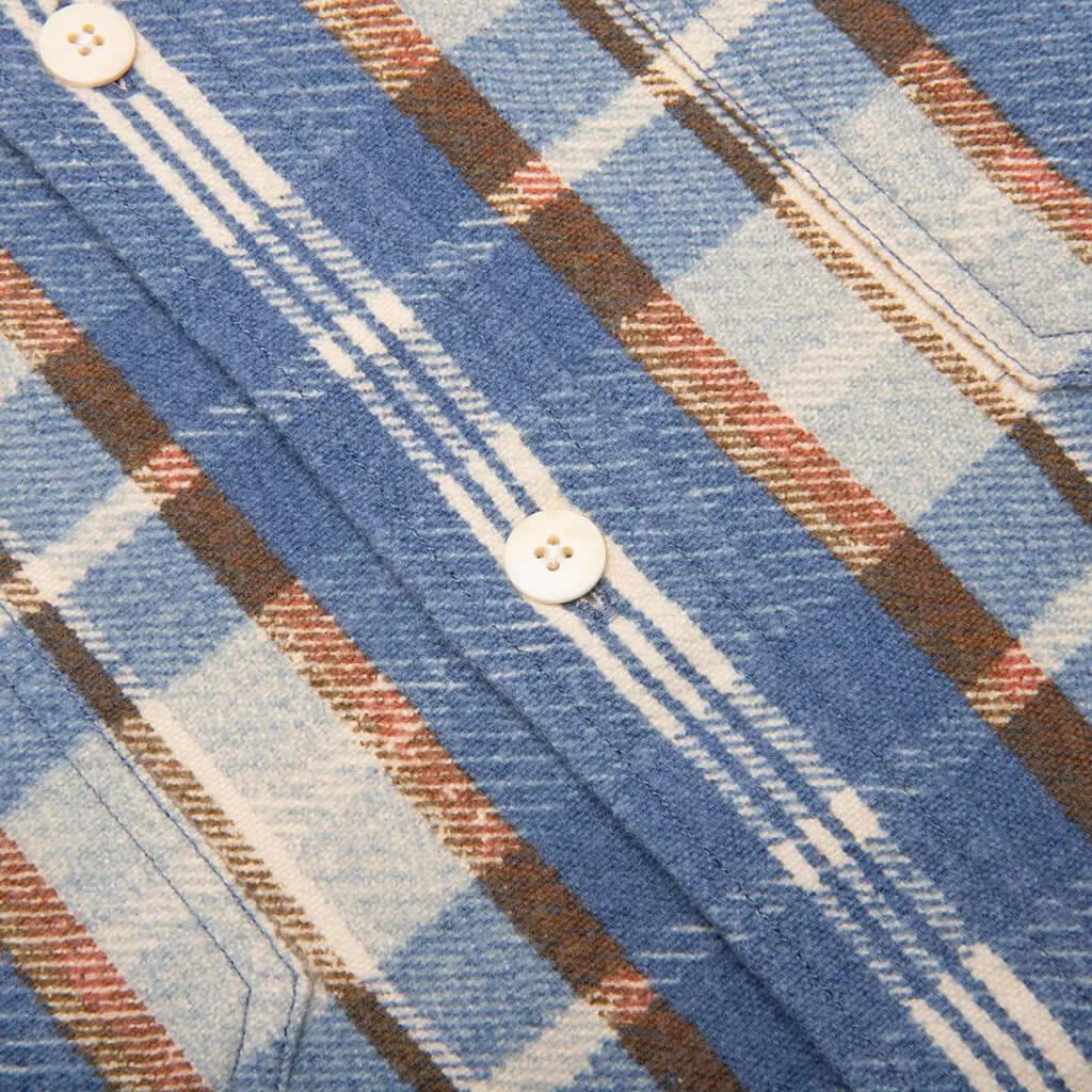 Pioneer Khadi Check Shirt L/S - Blue