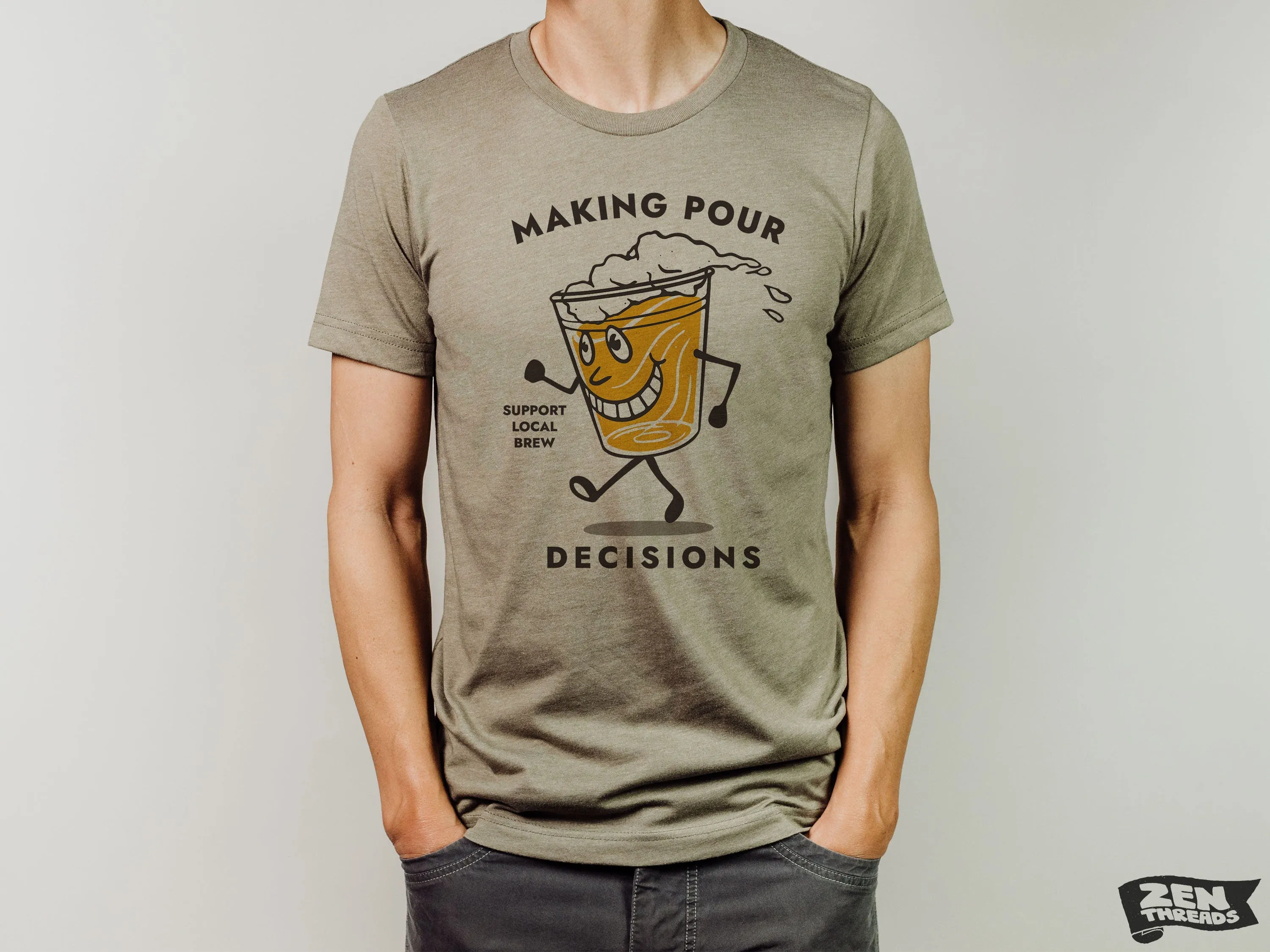 Pour Decisions Craft Beer T-Shirt - Eco-Friendly | Vintage Soft Unisex Tee