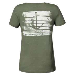 "Anchor Ocean Splash Backtail" - Damen Premium Organic Shirt (meliert)