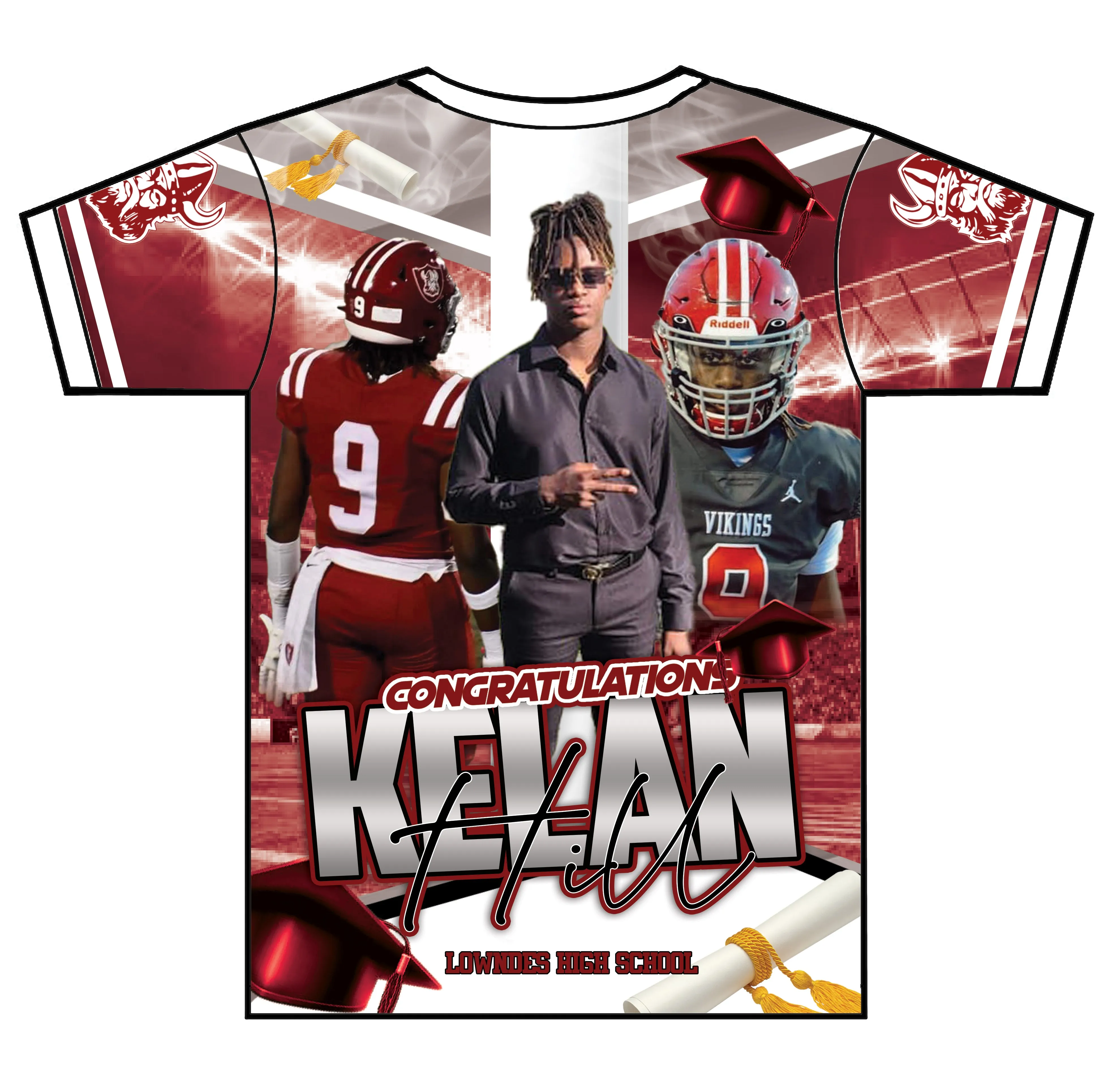 "Kelan" Custom Designed Graduation 3D shirt