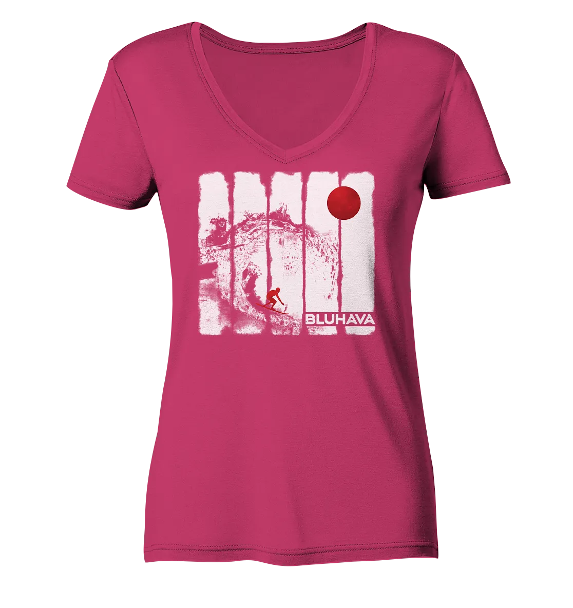 "Oceansplash Red Moon Driver" - Damen Premium Organic V-Neck Shirt