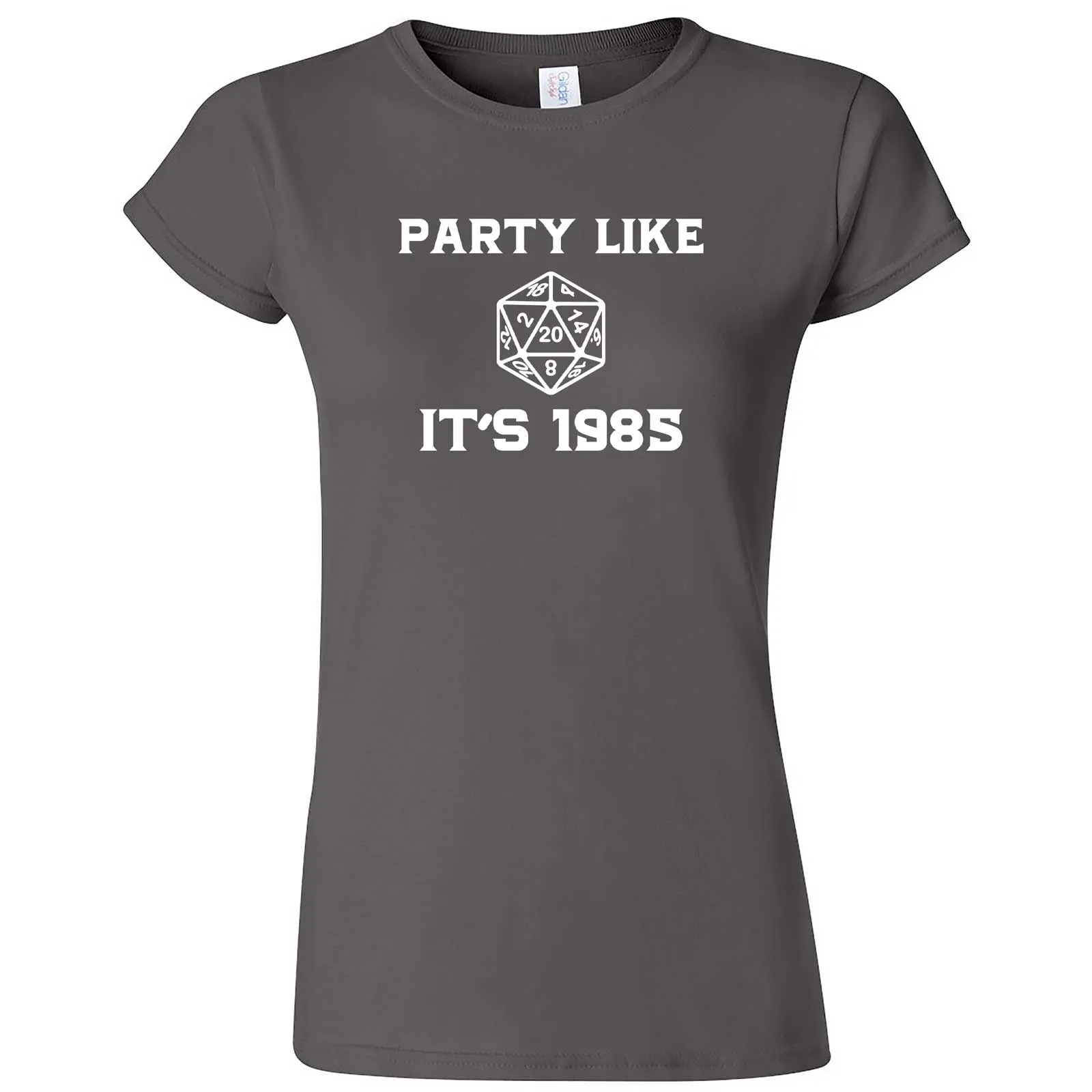 "Party Like It's 1985 - RPG Dice" women's t-shirt