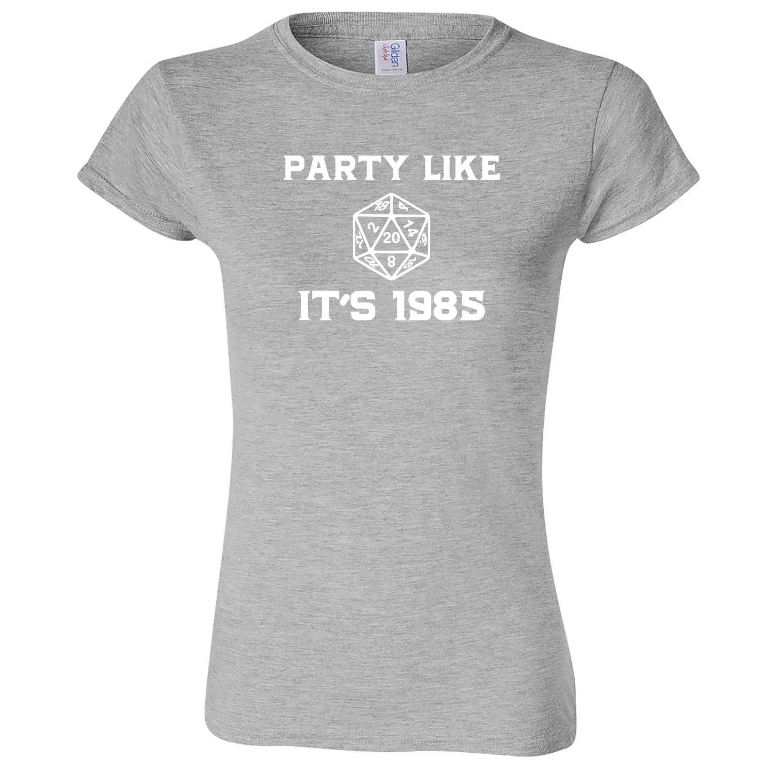 "Party Like It's 1985 - RPG Dice" women's t-shirt