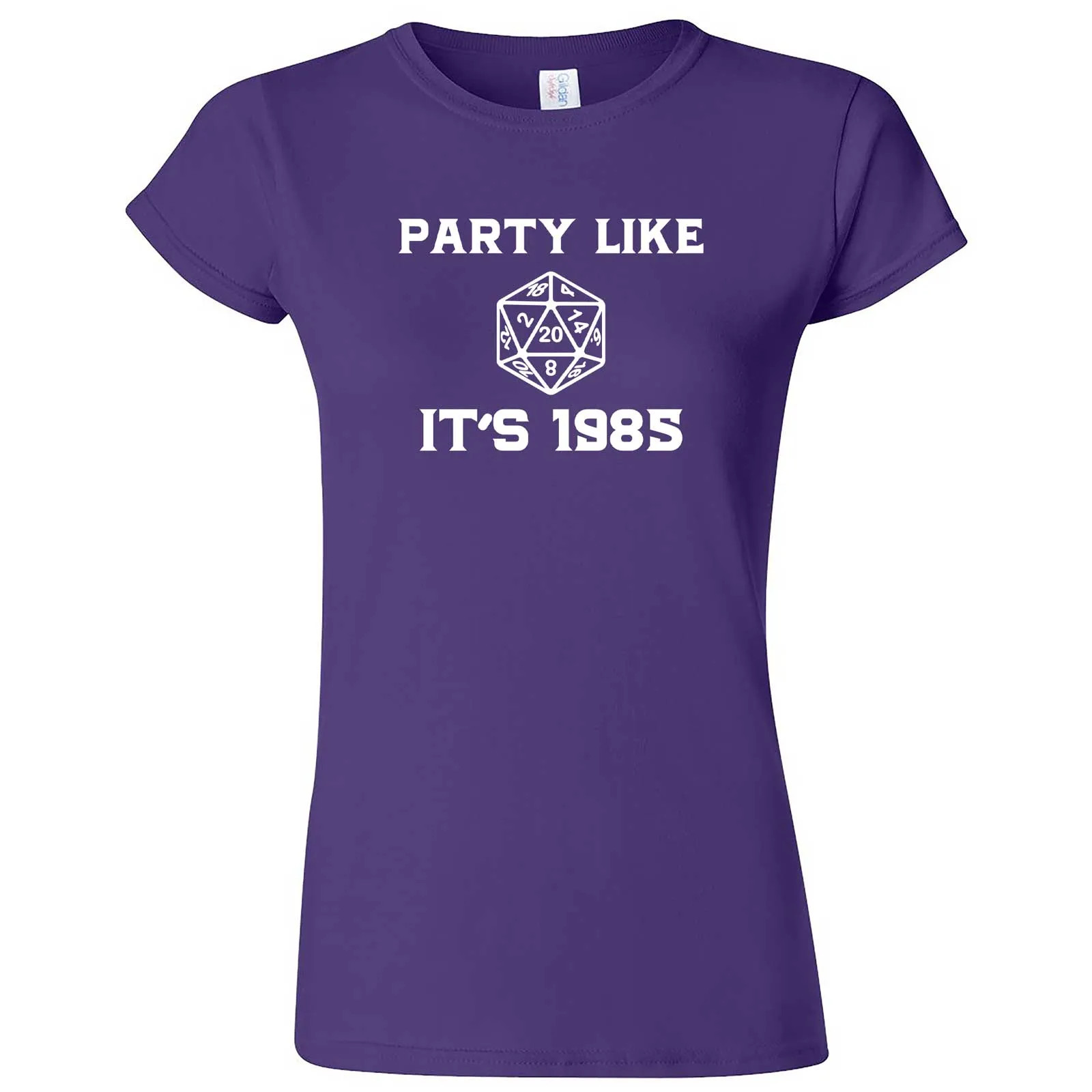 "Party Like It's 1985 - RPG Dice" women's t-shirt