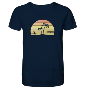 "Sunset Shark Place" - Herren Premium Organic V-Neck Shirt