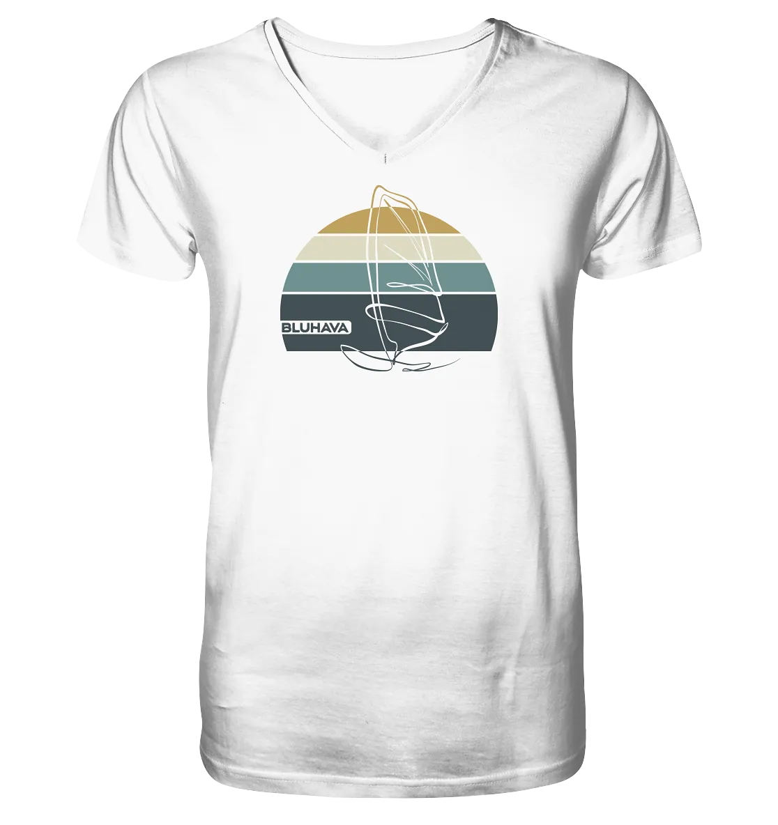 "Sunset WindsurflIiner" - Herren Premium Organic V-Neck Shirt