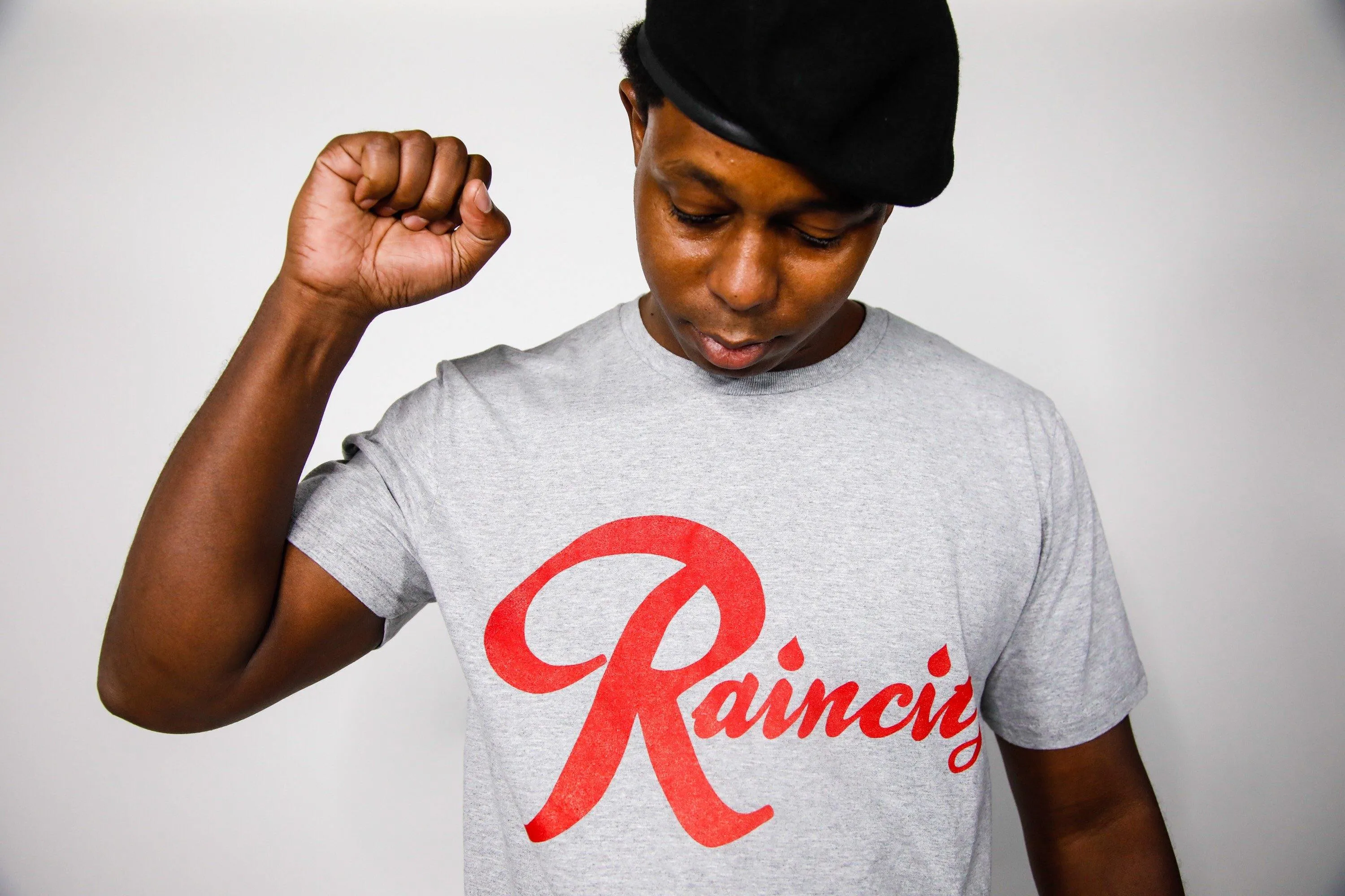 Raincity (Men's T-Shirt) Concrete/Red