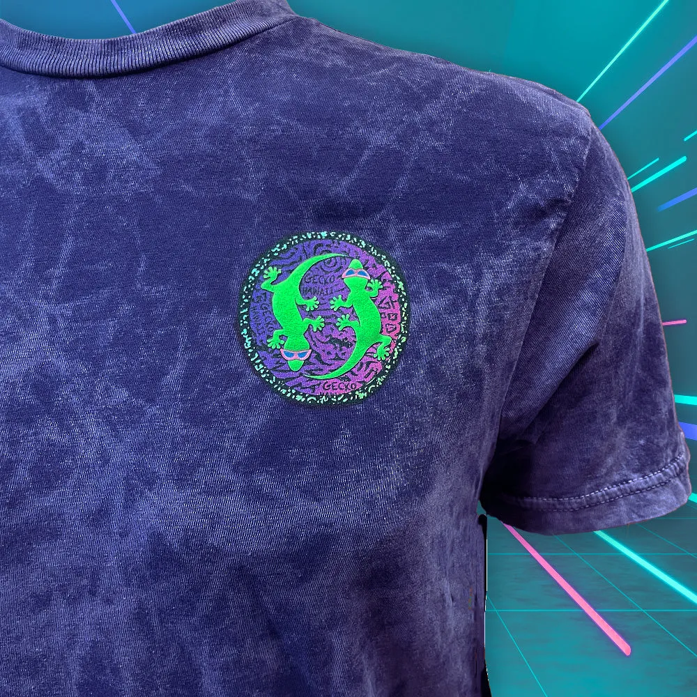 Secret 1980's Acid Purple Aloha Arcade - Gecko X Nazar Limited Tee