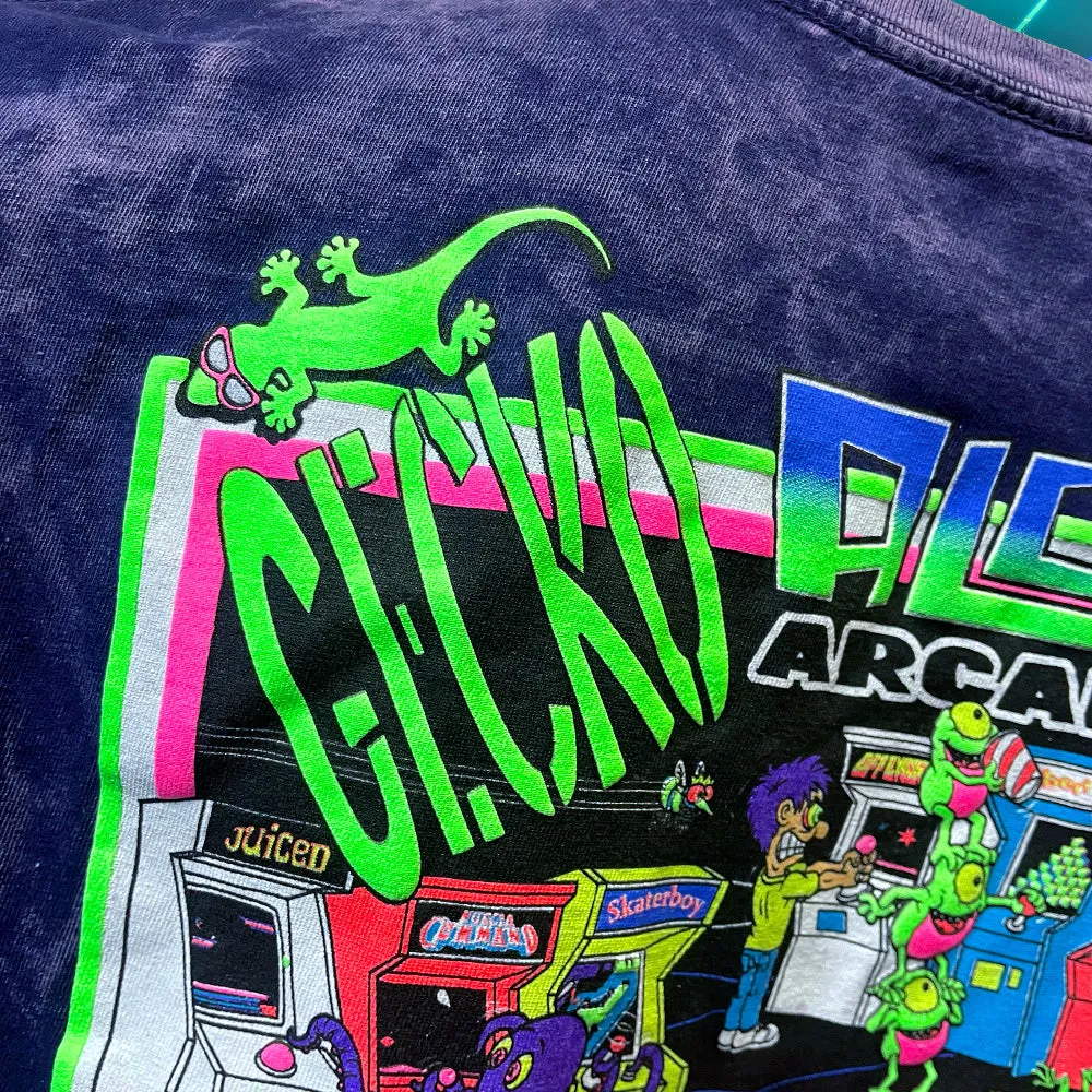 Secret 1980's Acid Purple Aloha Arcade - Gecko X Nazar Limited Tee