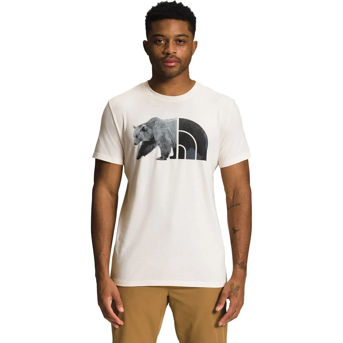 Mens Short Sleeve Tri-Blend Bear Graphic Tee