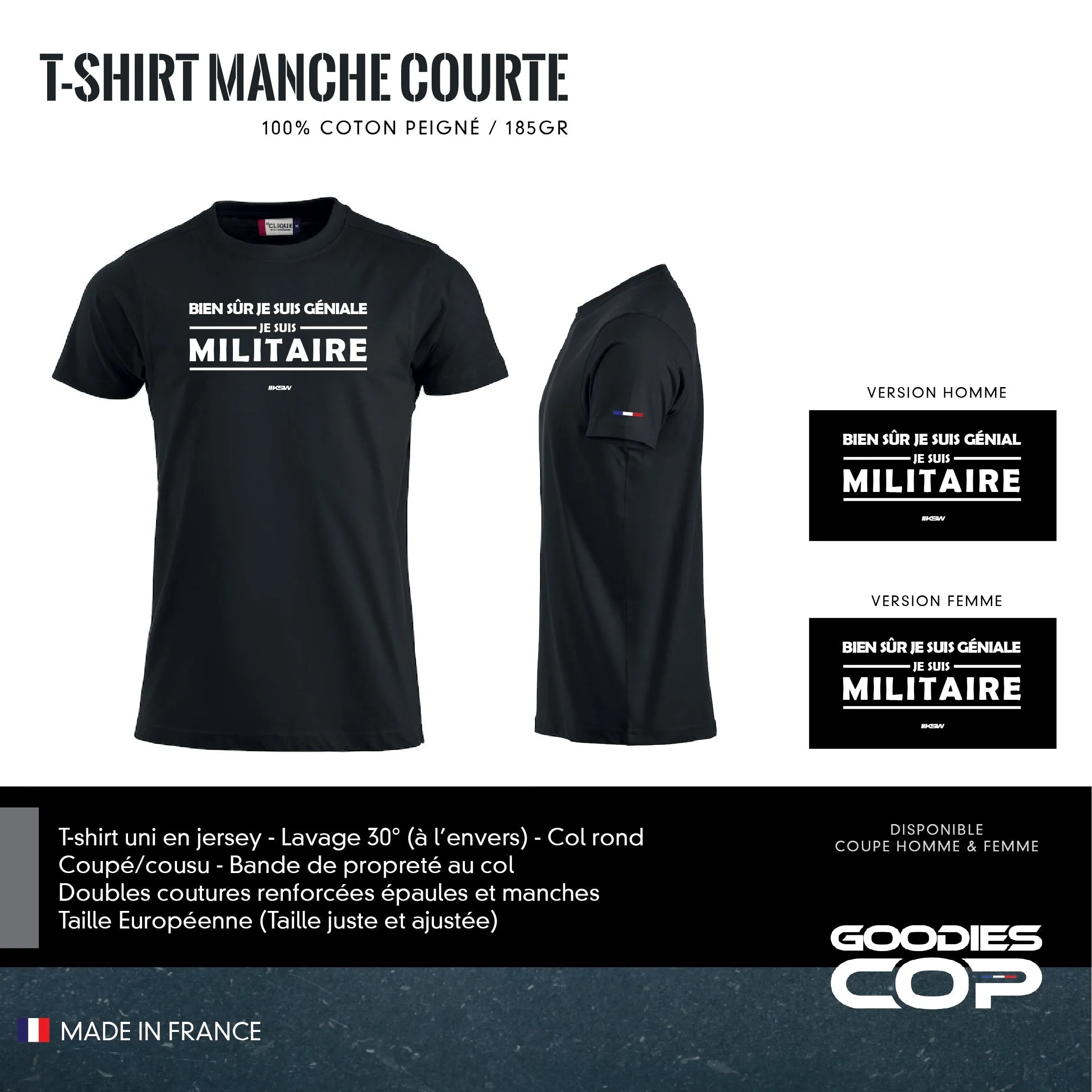 T-Shirt Manches Courtes Je suis Militaire