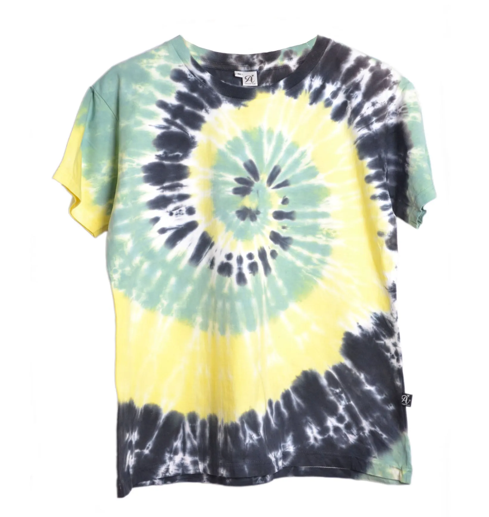 T-shirt tie dye spirale vert - jaune