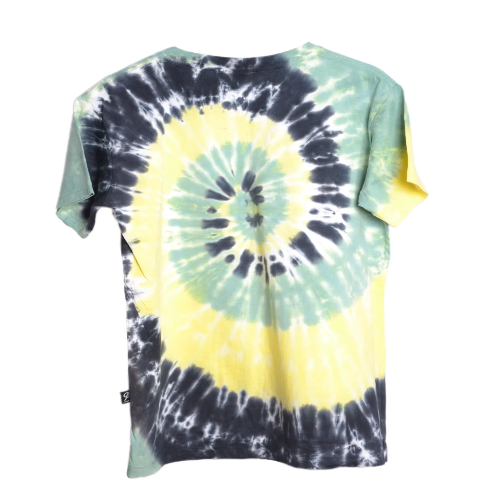 T-shirt tie dye spirale vert - jaune