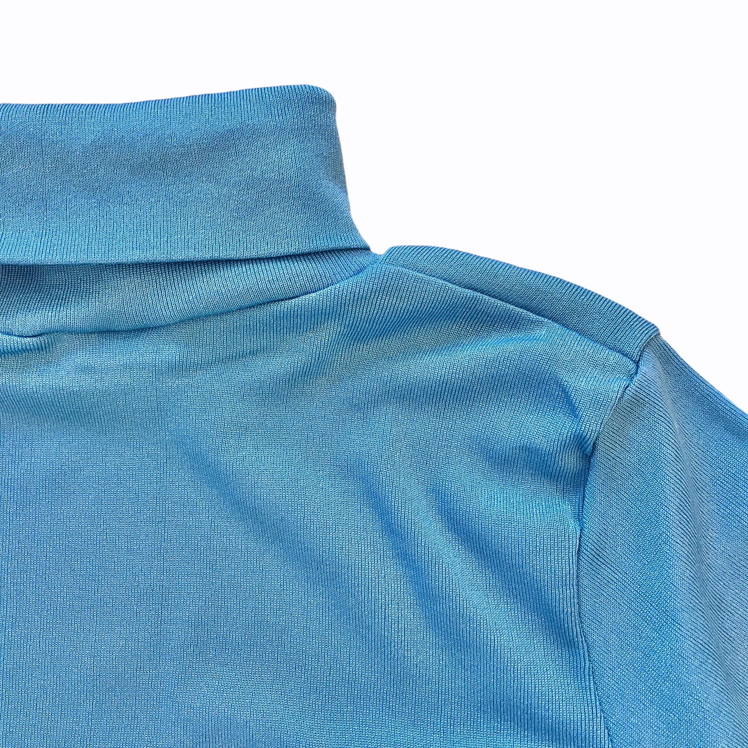 Vintage 1970's Sheer Blue Nylon Turtleneck French Made 18-24M