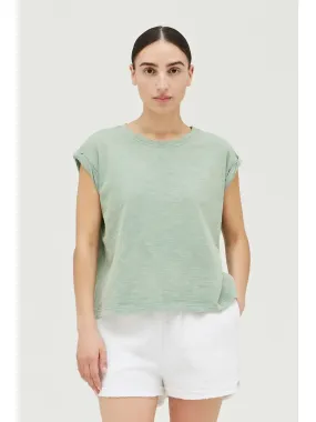 Washed Sea Glass Twist Sleeve T-Shirt