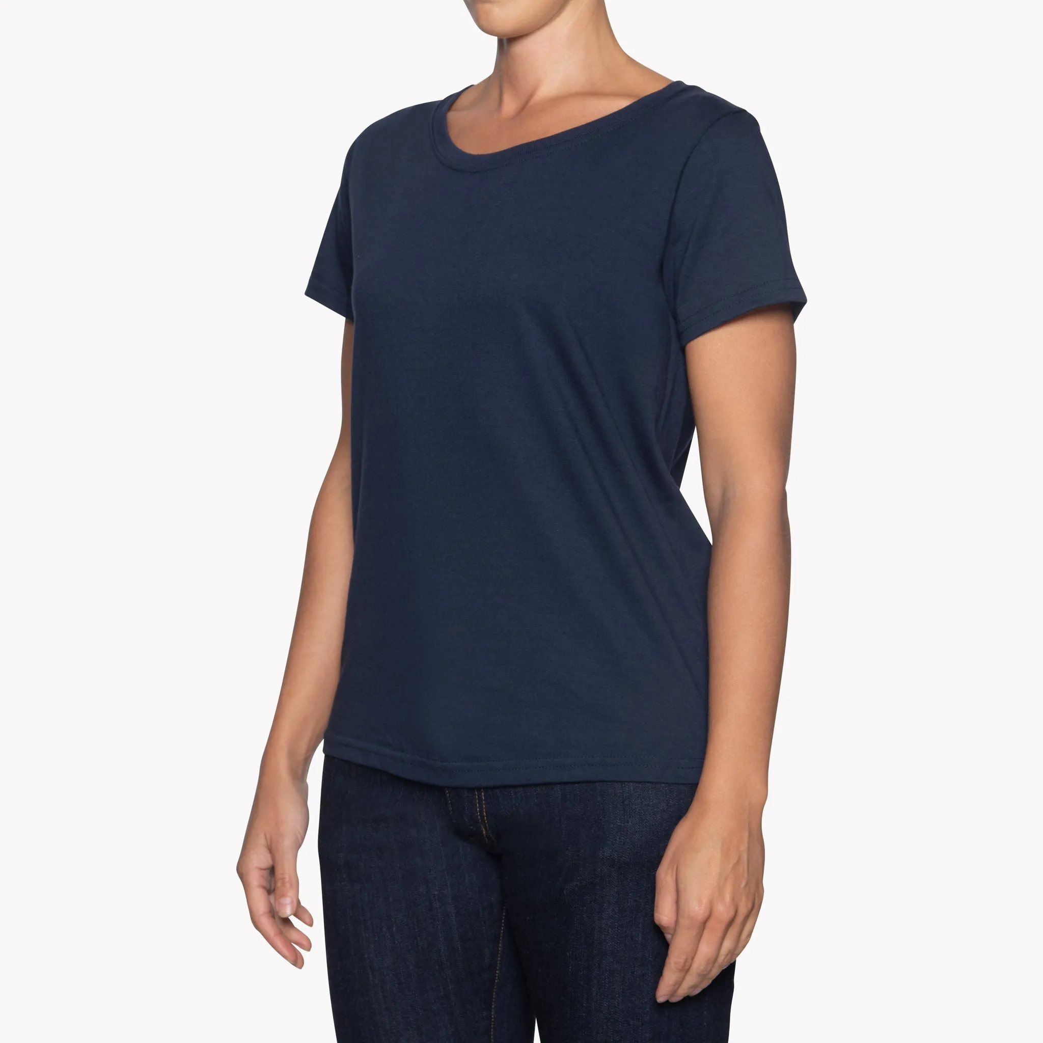 Women's - Circular Knit Ballet Tee - Double Ring-Spun Cotton - Navy